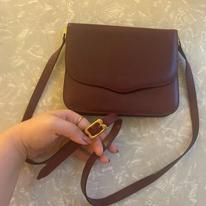 Vintage Balenciaga Designer Purse Aubergine/Purple Leather w/ subtle gold detail